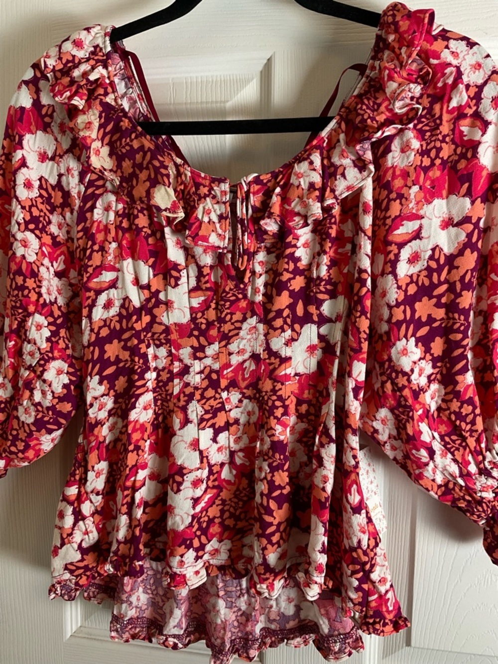 Free People Sweet Memories Blouse in Fruit Punch Combo - Size S - Picture 4 of 10